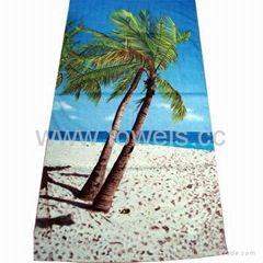 100% Cotton Full Reactive Printed Velour Beach Towel