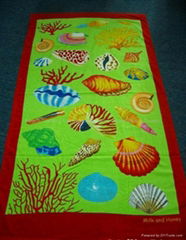 100% Cotton Full Reactive Printing Beach Towel