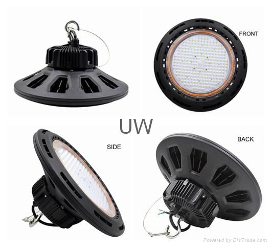 New Design UFO Aluminum 100W 150W 200W 140lm/W LED High Bay Light 110-477VAC 2