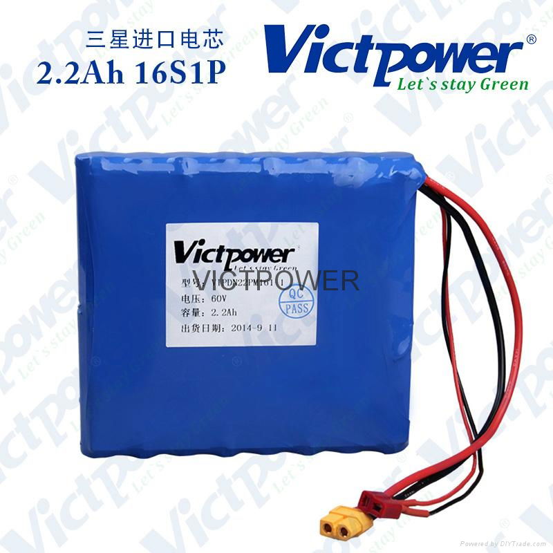 Samsung 18650 60v 2.2 Ah electric unicycle battery pack