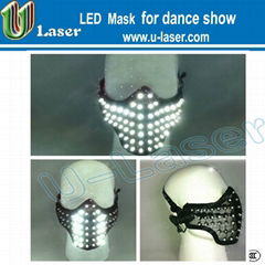 LED white Glowing Light Mask Hero Face Guard DJ mask Party  christmas mask 