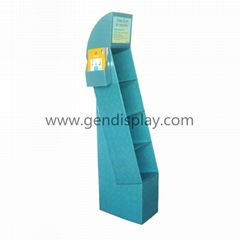  	 Floor Standing Cardboard Display Shelf for Book Stands with Brochure Holder 