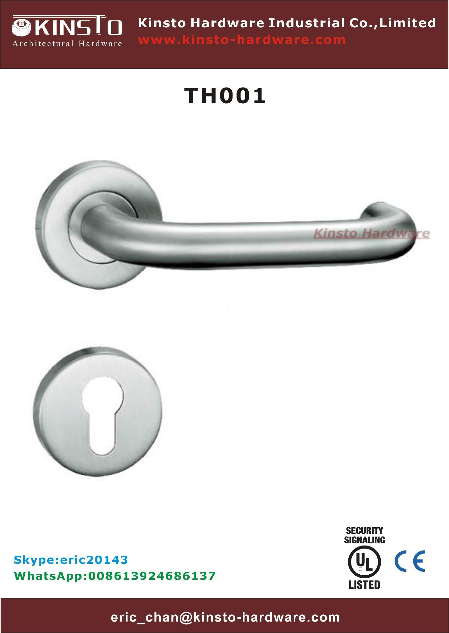 Stainless steel tube lever handle door lock