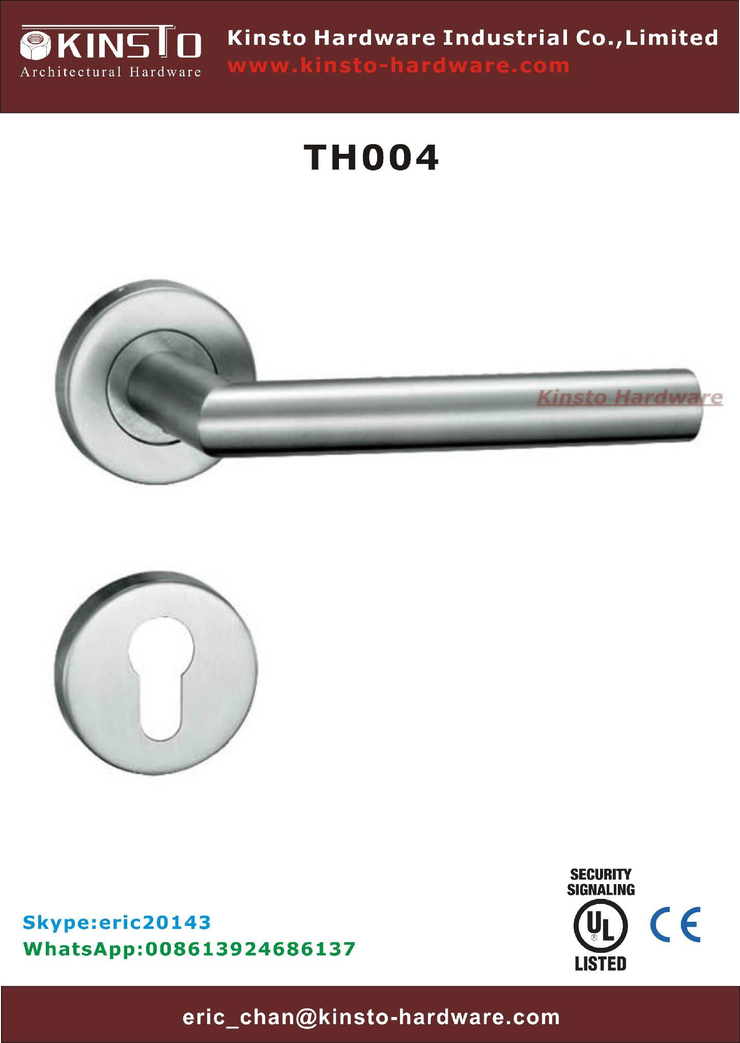 Stainless steel tube lever handle door lock 4