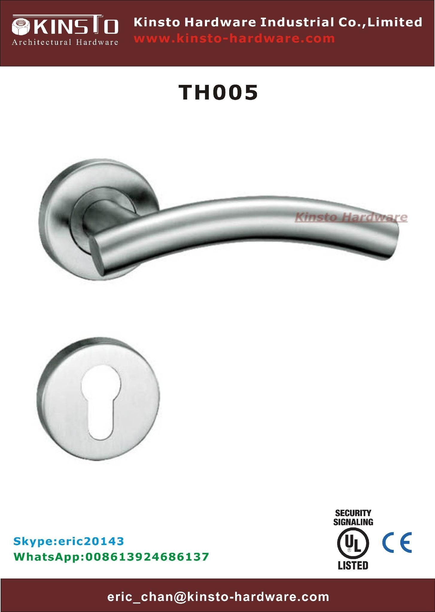 Stainless steel tube lever handle door lock 3