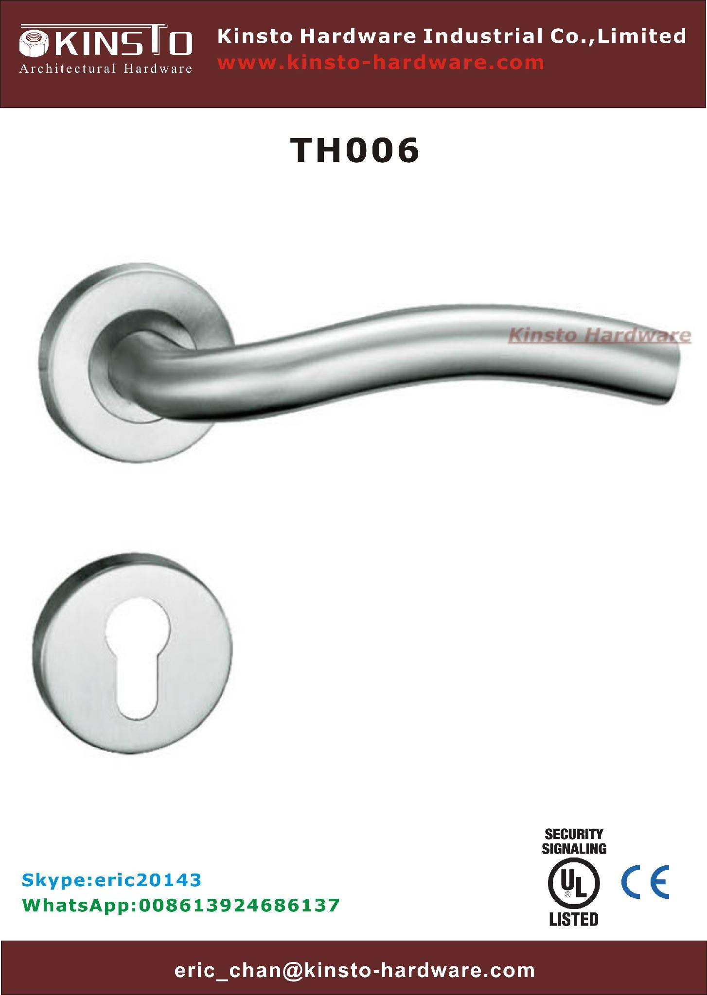 Stainless steel tube lever handle door lock 5