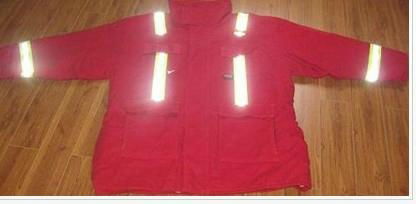 winter protective FR coverall with reflective banding 