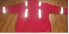 winter protective FR coverall with reflective banding 