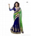 2014 New Style Velvet and Chiffon Jacquard Saree  1