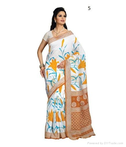 Daily Wear White Floral Print Cotton Saree