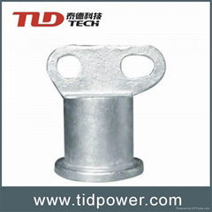 Line post polymer insulator end fitting tie type