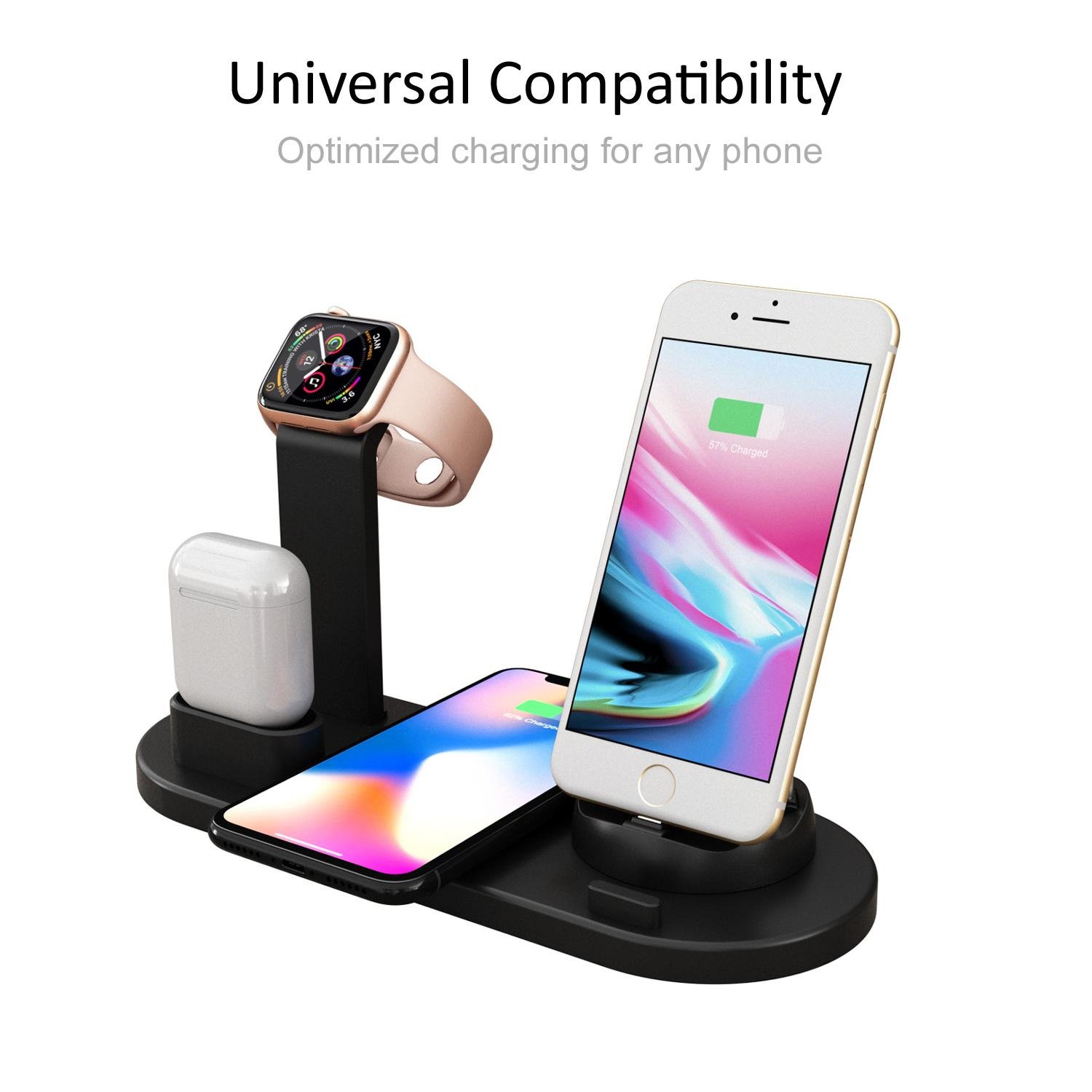 Wireless Charger 4 in 1 Wireless Charging Dock Compatible with Apple Watch 5 and