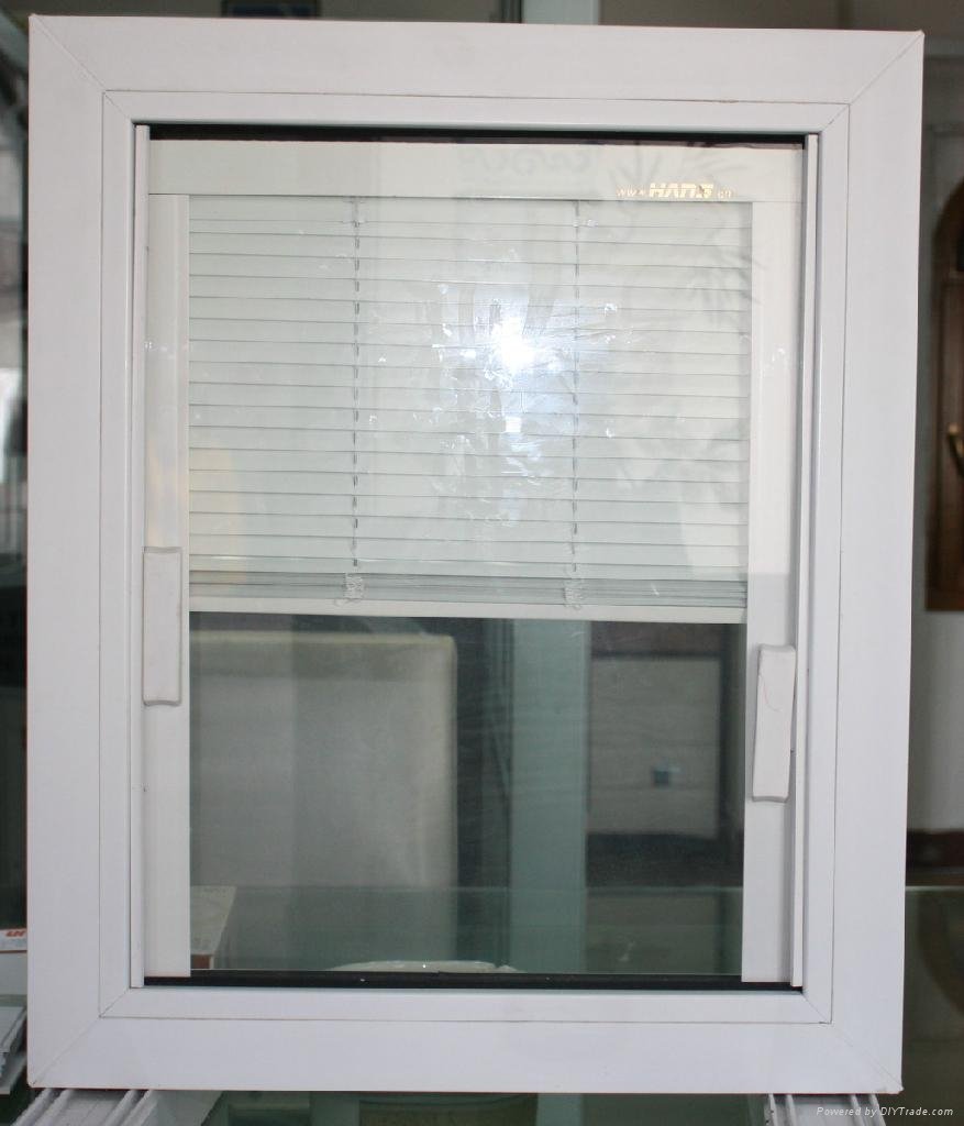 double glazing pvc window with shutter built in glass 2
