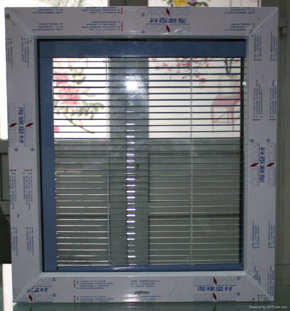 double glazing pvc window with shutter built in glass 3