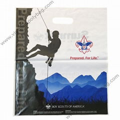 Die cut handle plastic shopping bag