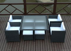 Contemporary All Weather 8 Seate rRattan Cube Set