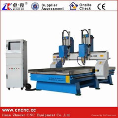 Nice Two-Spindle 4 Axis Easy Servo Motor CNC Stone Wood Router  ZKM-1325B 