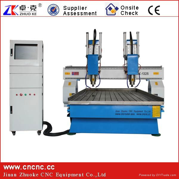 Nice Two-Spindle 4 Axis Easy Servo Motor CNC Stone Wood Router  ZKM-1325B  2