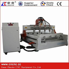 Multi-Heads 4 Axis Woodworking CNC Router for Rounded Materials 