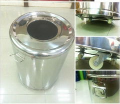 NO204mobile stainless steel trash bin