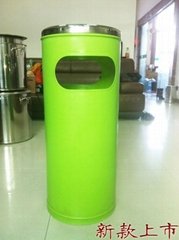 NO201 green stainless steel litter bin