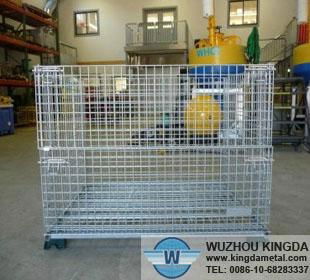 Hot dipped galvanized folding mesh container 3