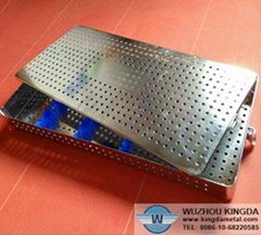 Perforated stainless instrument tray