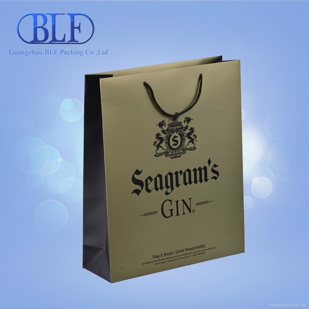 hot sale custom printed Luxury paper bag for wine(BLF-PB001)   3