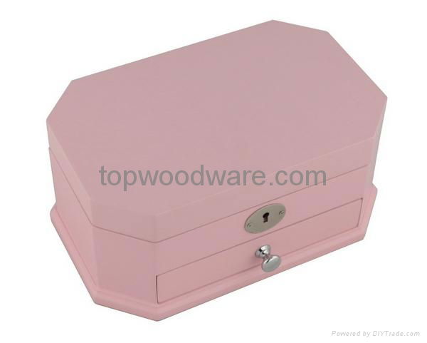 Matt finish wooden Kids Jewelry gifts box 4