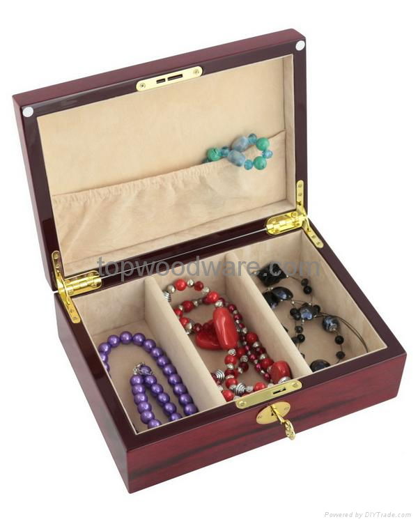 Rosewood high gloss finish wooden jewelry gift box 2