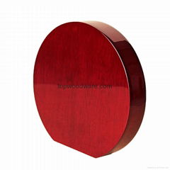 rosewood piano double finish wood round plaque