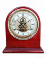 Rosewood Piano Finish Mantle Luxury skeleton wooden clock 2