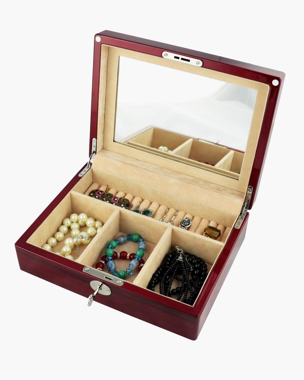 Rosewood high gloss finish wooden jewelry gift box 3