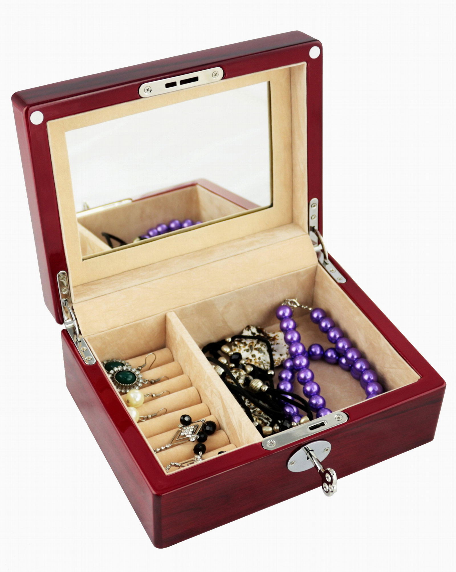 Rosewood high gloss finish wooden jewelry gift box 4