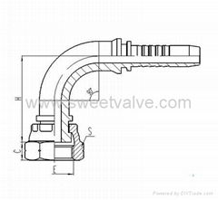 90° BSP FEMALE FLAT SEAL 22191