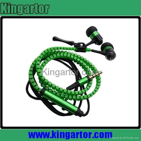 zipper earphone with microphone and volume control 3