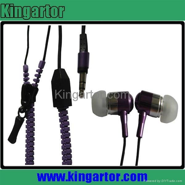 zipper earphone with microphone for iphone 4