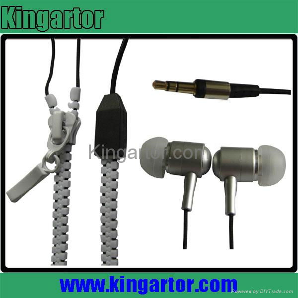 zipper earphone with microphone for iphone 5