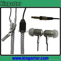 zipper earphone with microphone for iphone 5