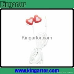 35mm jack red heart silicon earphone for Kids
