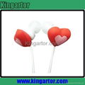 35mm jack red heart silicon earphone for Kids 4