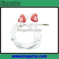 35mm jack red heart silicon earphone for Kids 5