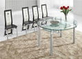 Pull-out metal glass dining table 1