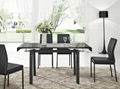 Pull-out metal glass dining table