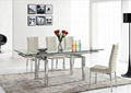 Pull-out metal glass dining table 1