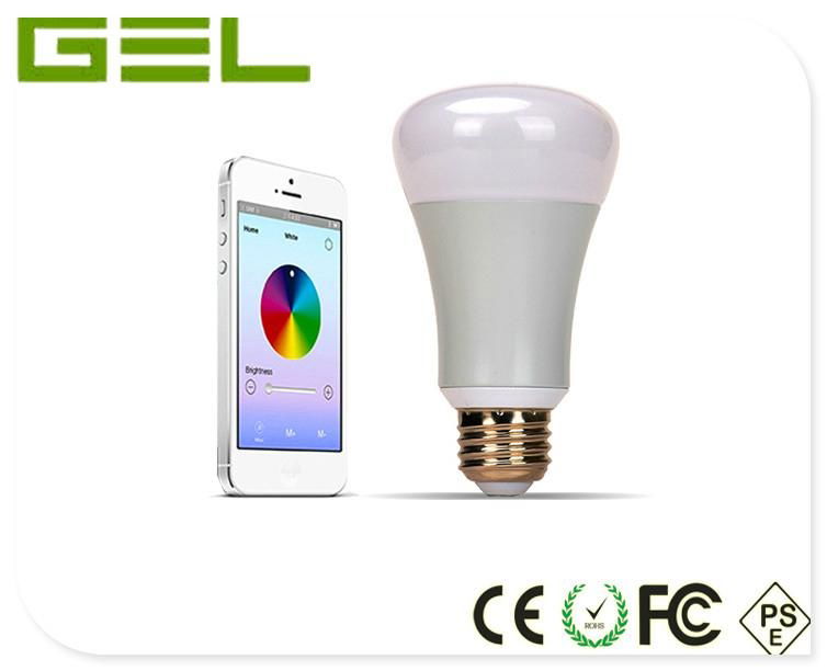 Bluetooth 4.0 Smartphone App Controlling RGB+Dual White Color E27 LED Bulb 6W 4