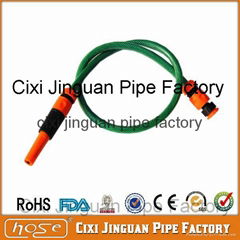 Green PVC Garden Hose with Plastic Fittings