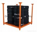 Portable Tire Stacking Racks with wire mesh 2