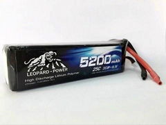 High rate Leopard Power lipo battery for RC models, rc heli 5200mah-3S-25C