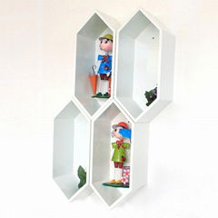 hexagon shaped wall display shelves